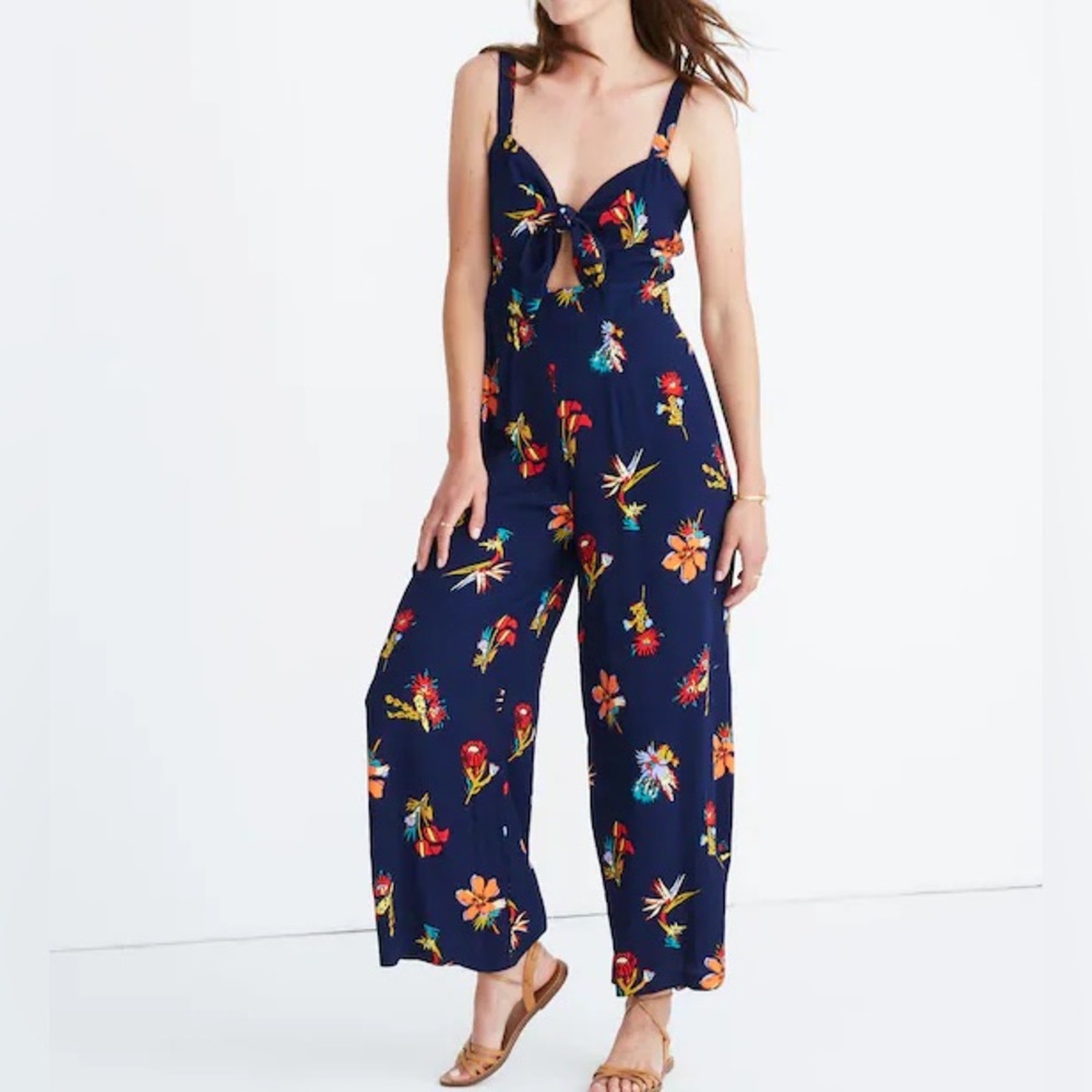 Madewell Plumeria Cutout Jumpsuit in Bird of Paradise size 8